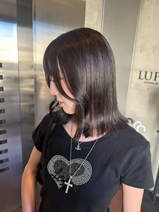 ミディアム ︎🤎W color MIYU‎🤎のヘアスタイル