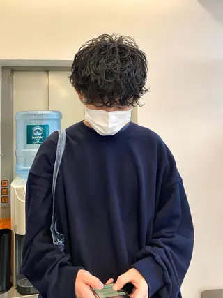 ショート パーマ メンズ ヒカル/ミディアム パーマ/ロングパーマのヘアスタイル