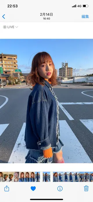 ミディアム カラー tomo🍒パーマ ハイトーン似合わせのヘアスタイル