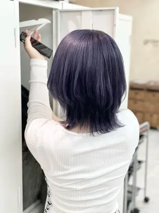 ミディアム カラー ショーヤ/ブリーチ /バレイヤージュのヘアスタイル