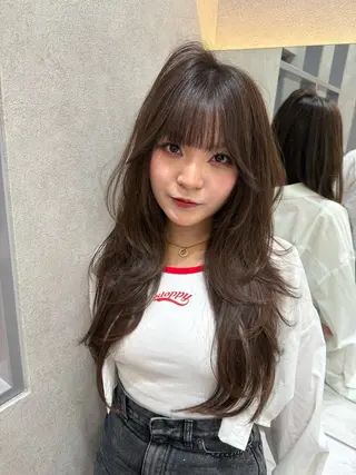 ロング カラー ブリーチなし レイヤーKYONのヘアスタイル