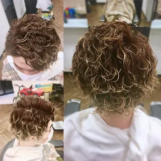 ミディアム カラー パーマ メンズ 前田賢生 ご新規様はNGのヘアスタイル