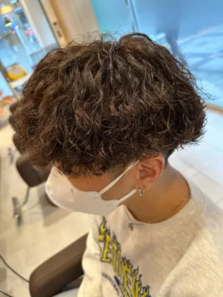 ミディアム パーマ メンズ 💈メンズ特化 美容師サキ💈のヘアスタイル