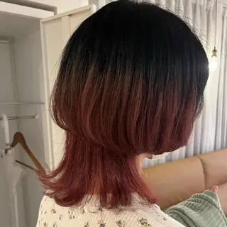 ミディアム カラー 溝口 奈穂のヘアスタイル