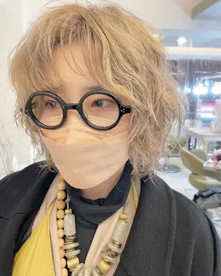 ミディアム カラー パーマ ブリーチ専門美容師 谷合純一のヘアスタイル