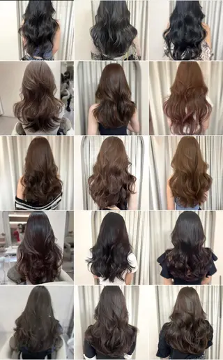 セミロング 韓国ヘア レイヤーカットのヘアスタイル