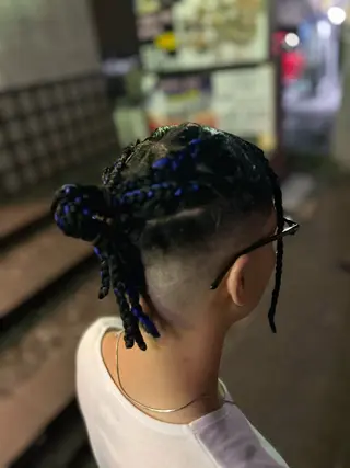 セミロング ヘアアレンジ メンズ ブラックヘア🧜‍♂ 😈itsuki👿のヘアスタイル