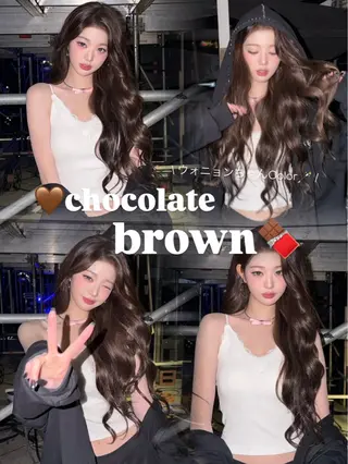 ロング カラー 韓国×ワンホン 艶カラー/ハヅキ🎀のヘアスタイル