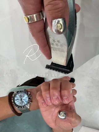 メンズ ネイル R/🤎 パーマ＆ブリーチ🔥のヘアスタイル