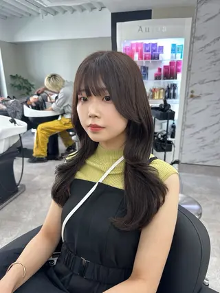 ロング なんば/透明感カラー 韓国ヘア/田之上千尋のヘアスタイル