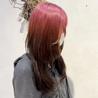 ロング 滋賀No.1レイヤー 透明感カラー縮毛矯正のヘアスタイル