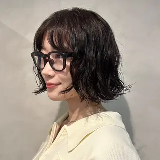 ショート パーマ Aust hair Stella新宿所属・Yuki☺︎パーマ レイヤーカットウルフのヘアスタイル