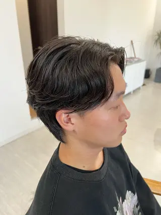 ショート パーマ メンズ Salon de Qualia(サロンドクオリア)所属・杉下　涼/ハイトーン /髪質改善/パーマのヘアスタイル