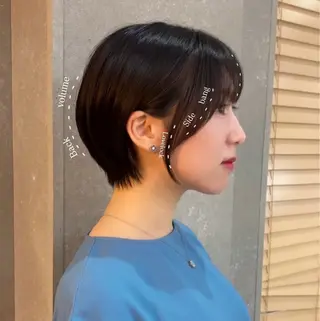 ショート カラー 暖色ショート/ボブ "ﾏﾘﾝ"𓂃🫧‪のヘアスタイル