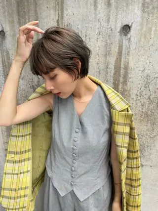 ショート カラー ショート/ボブ専門 宮脇美奈/南船場のヘアスタイル