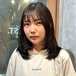 ミディアム 透明感カラー、ネイル COCORO🎀☘️のヘアスタイル