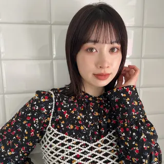 ショート カラー ボブ/巻ける縮毛矯正 /韓国レイヤーはなのヘアスタイル