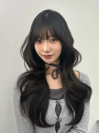 ロング カラー 韓国ヘア/顔周り ヘアセット/加藤優里のヘアスタイル