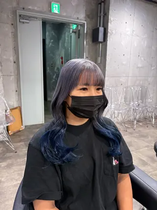 セミロング カラー ハイトーンブロンド 横浜💞ミオのヘアスタイル