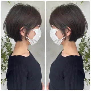 ショート カラー 京都大人女性ショート 徒歩1分/秋山のヘアスタイル