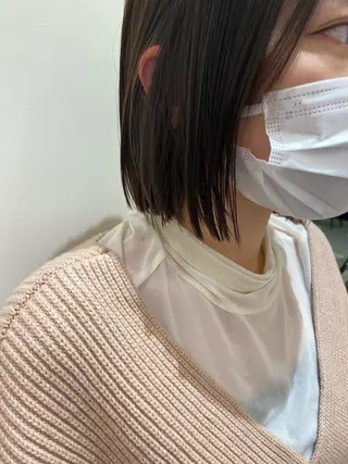 ミディアム カラー 細めハイライト🩶 ボブ/レイヤーカットのヘアスタイル