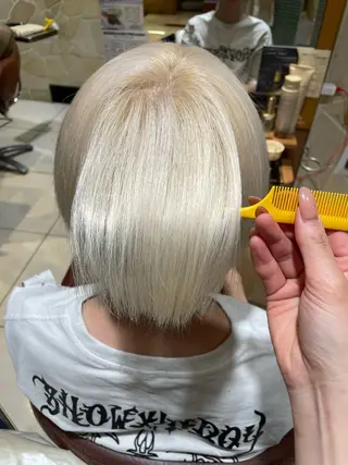 ミディアム カラー ブリーチカラー🦢 ‎🤍髪質改善/池田のヘアスタイル