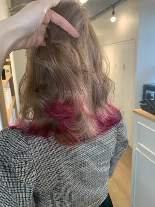 セミロング カラー FRAME+spa&hair roomなんば駅前店所属・🌸MAYU🌸 ハイトーン➕レイヤーのヘアスタイル