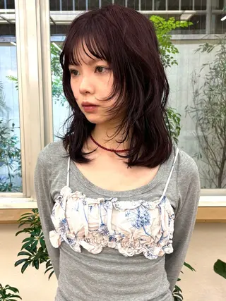 ミディアム 矢場町/栄/上前津/ 佐藤祐希のヘアスタイル