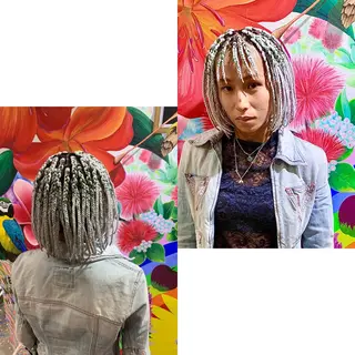 ショート ヘアアレンジ Lehua   (レフア)所属・MEI/ブレイズ/ コーンロウ/茅ヶ崎のヘアスタイル