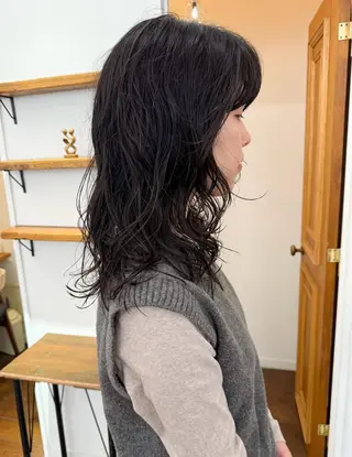 セミロング パーマ ENIEN MAKE’S 立川所属・ミカ💫/パーマ/ 透明感カラーのヘアスタイル