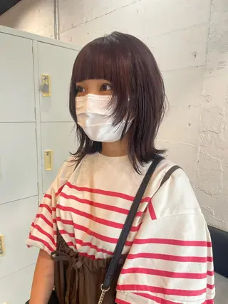 ミディアム カラー ヘアアレンジ satsuki 暖色・ブラウンカラーのヘアスタイル