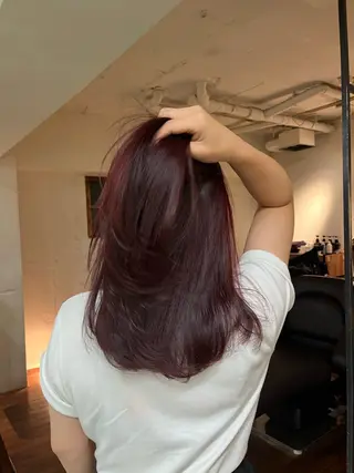 セミロング カラー 加藤好 /暖色カラー🍒🧡のヘアスタイル