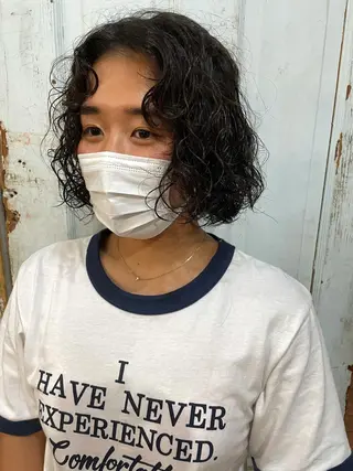 ショート カラー パーマ 南堀江🌿パーマ Tetsu【テツ】のヘアスタイル