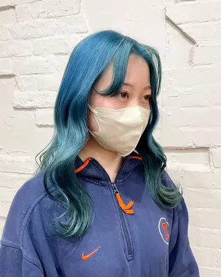 セミロング カラー ヘアアレンジ 【ピンク/韓国ヘア/ ヘアセット】亜海のヘアスタイル