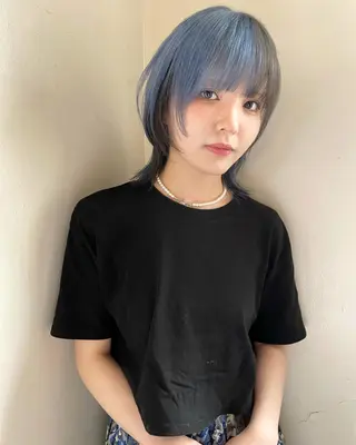 ミディアム カラー ヘアアレンジ 丸山渉/パーマ エフェクトブリーチのヘアスタイル