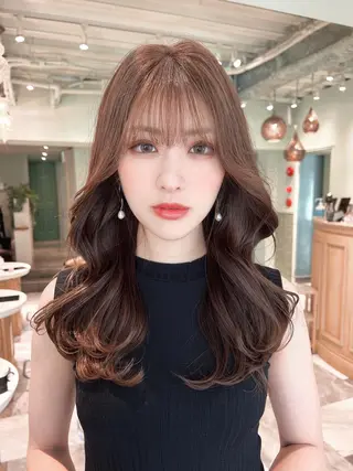 ロング カラー レイヤーカット/ 顔周り 五島巨幹のヘアスタイル