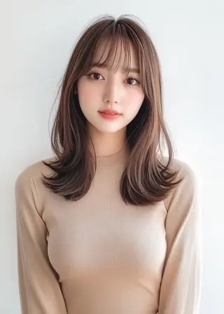 セミロング 韓国レイヤー 🎀Ayanoのヘアスタイル