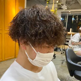 パーマ メンズ salowin渋谷kitaya park前所属・RIKA韓国ヘア/く びれヘア/上品カラーのヘアスタイル