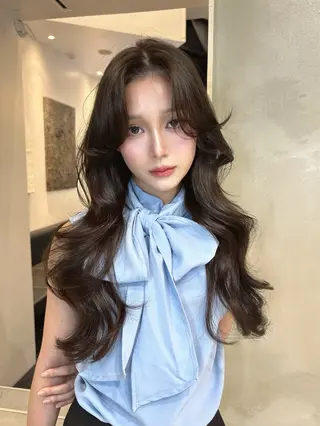 ロング カラー 韓国×網紅🇨🇳 艶カラー/ハヅキ🎀のヘアスタイル
