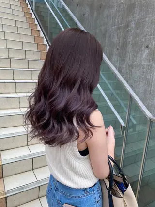 セミロング カラー 髪質改善/ ブリーチ/中尾のヘアスタイル