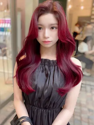 ロング カラー ムラ修正ブリーチ 山田眞之介のヘアスタイル