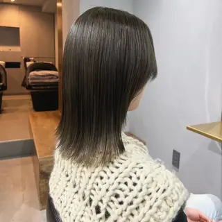 ミディアム カラー ALLY(アリー)所属・akane/ボブ /オリーブ/ブラウンのヘアスタイル