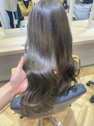 セミロング カラー 韓国ヘア顔周りカット 艶髪ベージュtamaのヘアスタイル