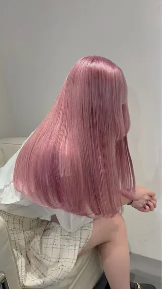 ロング Beleza Shibuya所属・ヒロミ/ミルクティー /ブロンド/ピンクのヘアスタイル