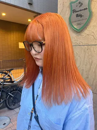 ロング ぱつっとボブ/Wカラ ー/ことこ🍒のヘアスタイル