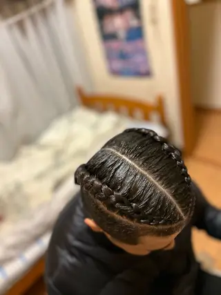 セミロング ヘアアレンジ メンズ ブラックヘア🧜‍♂ 😈itsuki👿のヘアスタイル