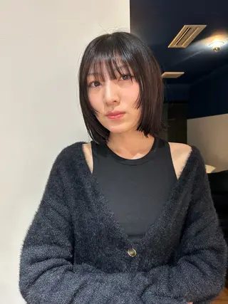 ミディアム カラー パーマ レイヤー/透明感/ ブリーチなし/わかなのヘアスタイル