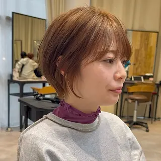 ショート お悩み改善ボブ 顔まわりカット/こうのヘアスタイル