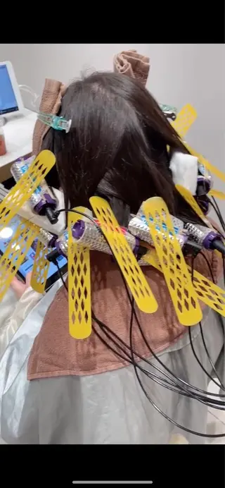 ミディアム カラー パーマ ヘアアレンジ 小野寺瑞希 /最小顔カットのヘアスタイル