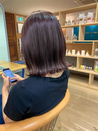 ミディアム カラー ハイライトカラー MINAMIのヘアスタイル